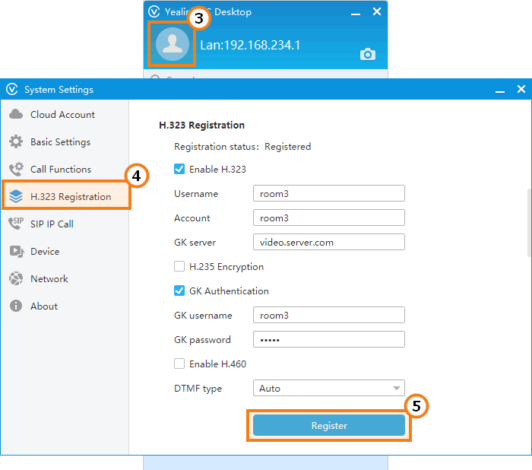 Регистрация SIP и H.323 устройств на TrueConf Server 7