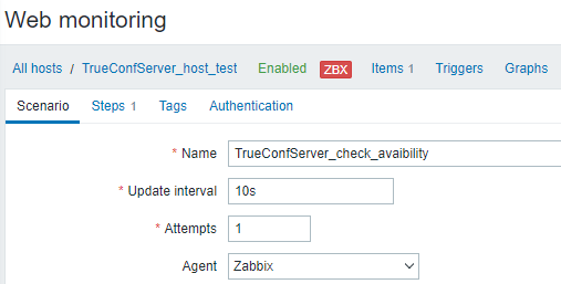 Мониторинг TrueConf Server с помощью Zabbix 92