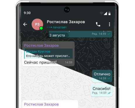Cветлая и тёмная тема в приложнии Труконф для Android