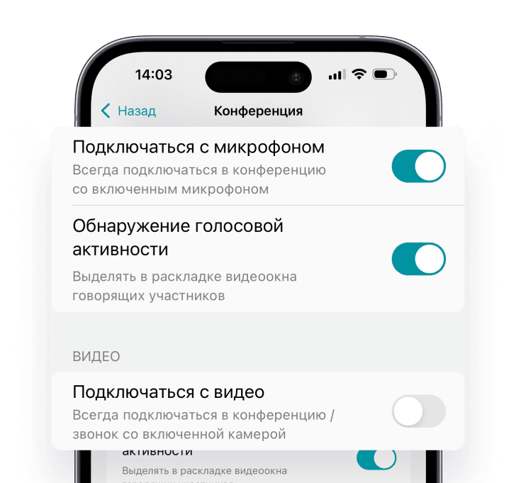 Приватность общения в приложении Труконф для iOS