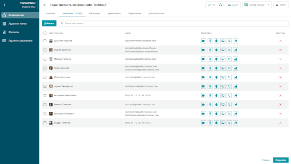 Редактирование конференции