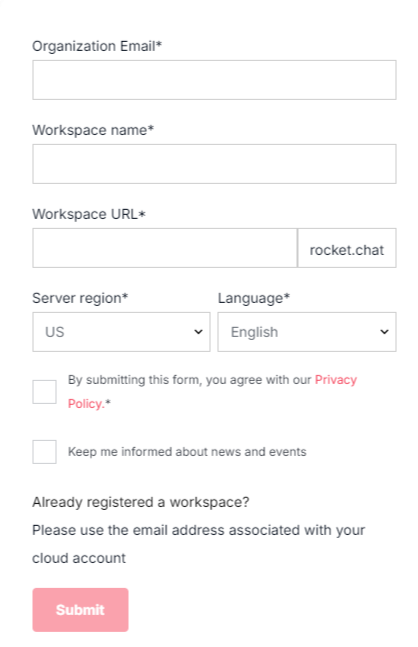 Интерфейс Rocket.Chat